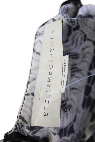 Stella McCartney Womens Floral Print Short Sleeves Dress Black White Size Small