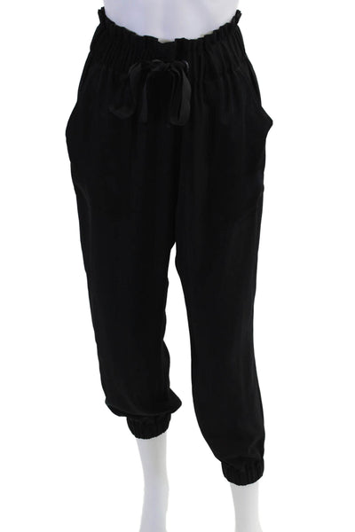 Ramy Brook Womens High Rise Drawstring Waist Harem Pants Black Size Medium