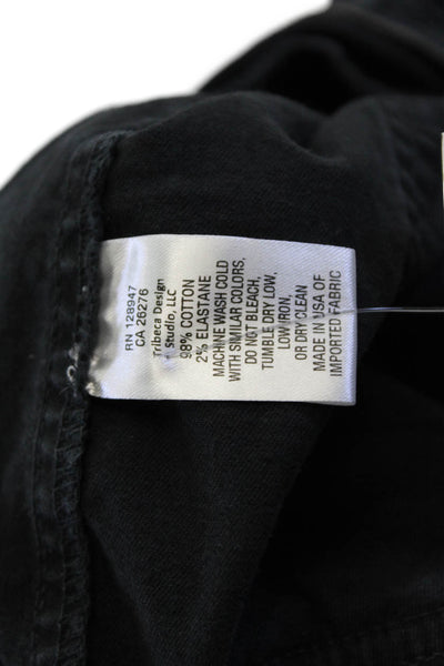 Nili Lotan Womens High Rise Zip Up Zip Ankle Jogger Pants Black Cotton Size 2