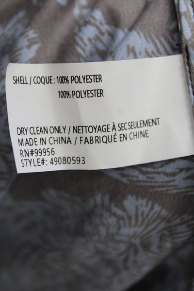 Shoshanna Womens Back Zip Long Sleeve Floral Satin Dress Brown Purple Size 0