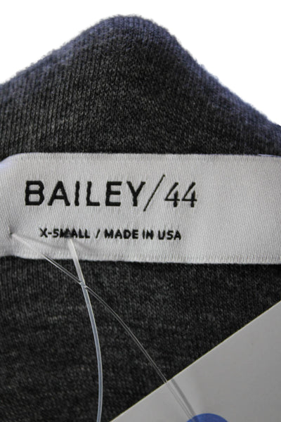 Bailey 44 Womens Ruffled One Shoulder Ruched Sheath Dress Gray Size Extra Small