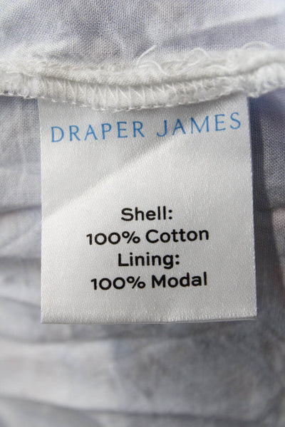 Draper James Womens Sleeveless V Neck Floral Mini Dress Blue Pink Cotton Size XS