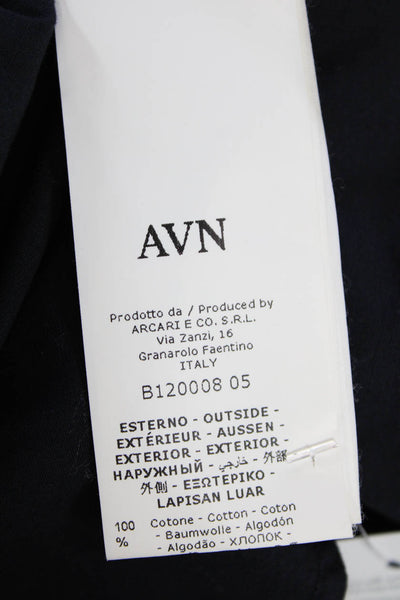 Avn Womens Long Sleeves A Line Dress Dark Ink Blue Cotton Size EUR 42