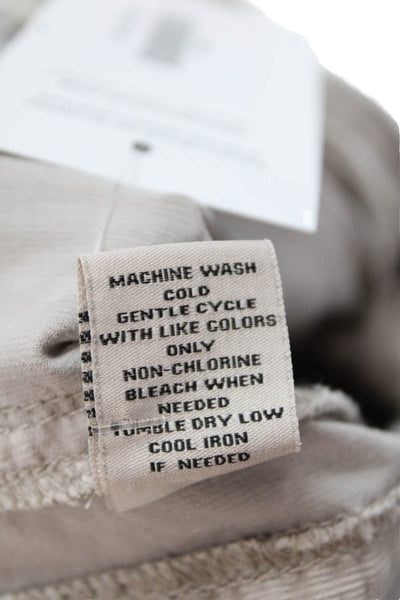 Marrakech Womens Mid Rise Zip Up Slim Leg Corduroy Pants Beige Cotton Size 27