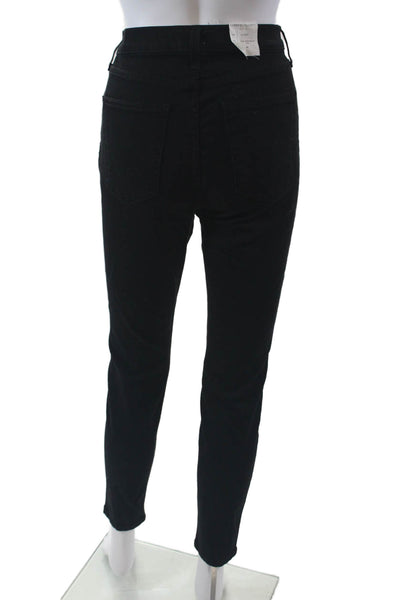 Current/Elliott Womens Zipper Fly High Waist Stiletto Skinny Jeans Black Size 30