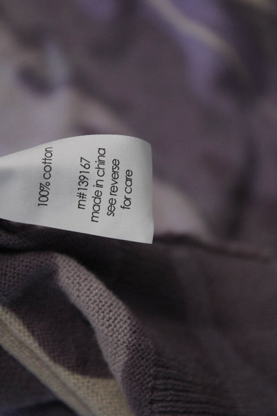 27 Miles Womens Long Sleeve Scoop Neck Camouflage Sweater Purple White Medium