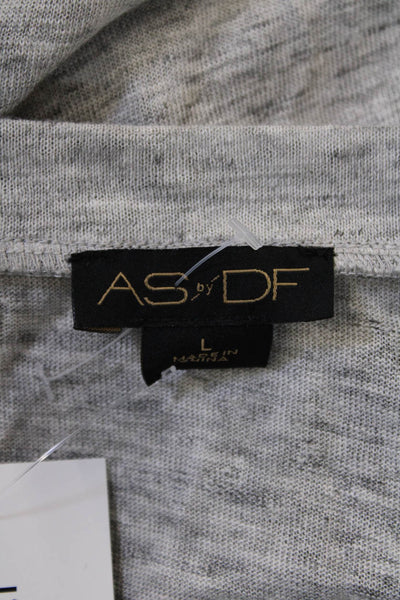 As by Df Womens Short Sleeve Rhinestone Scoop Neck Tee Shirt Gray Size Large