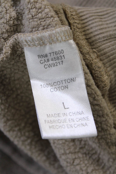Chaser Womens Long Sleeve Three Button V Neck Sweater Brown Cotton Size Large