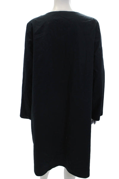 COS Womens Scoop Neck Long Sleeve Lined Midi Casual Dress Navy Size 12