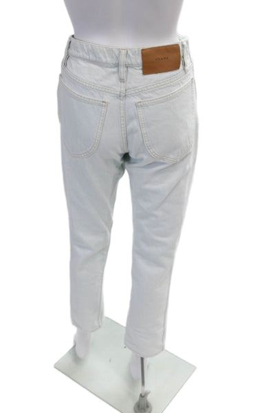Frame Womens Cotton Le Italien Straight Legged Light Wash Jeans Blue Size 26
