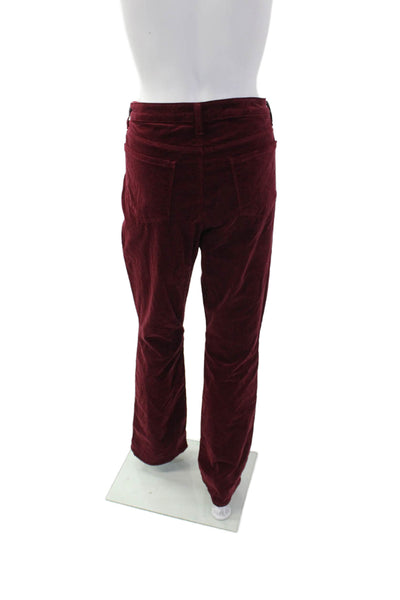 L'Agence Mens Stevie High Rise Straight Leg Pants Black Cherry Red Size 33