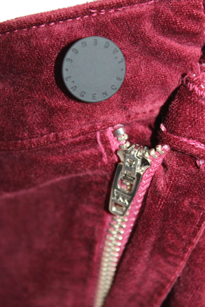 L'Agence Mens Stevie High Rise Straight Leg Pants Black Cherry Red Size 33