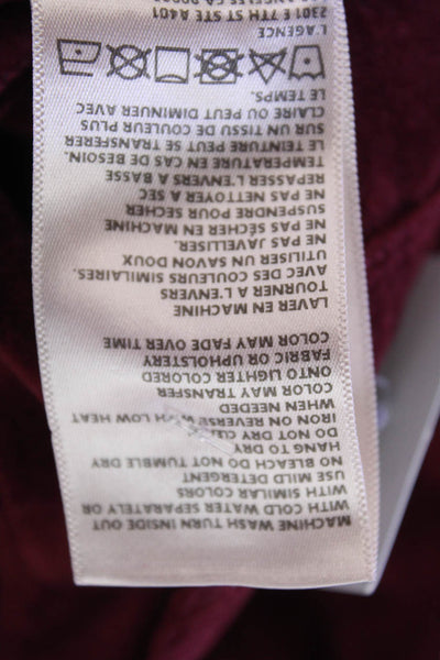 L'Agence Mens Stevie High Rise Straight Leg Pants Black Cherry Red Size 33