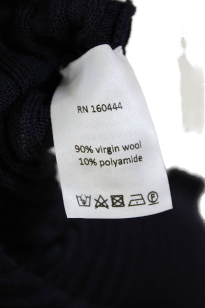 Frances Hart Womens Wool Ribbed Knit Short Sleeve Maxi Dress Navy Size XS/S