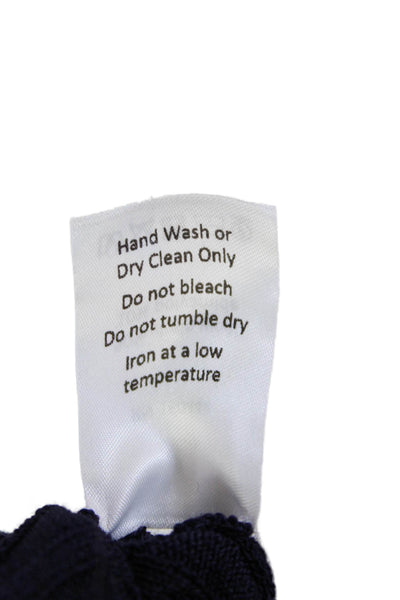 Frances Hart Womens Wool Ribbed Knit Short Sleeve Maxi Dress Navy Size XS/S