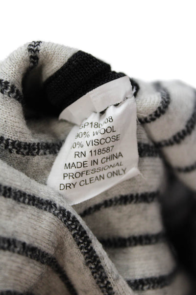 Grey Jason Wu Womens Wool Pinstripe Round Neck Mid-Calf Tank Dress Black Size XS