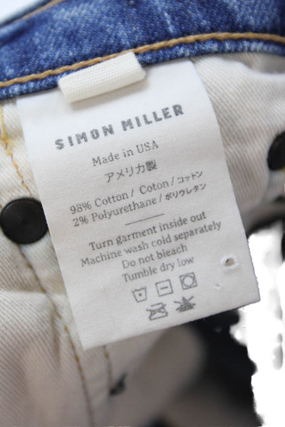 Simon Miller Womens Cotton Denim Five Pocket Low-Rise Skinny Jeans Blue Size 24