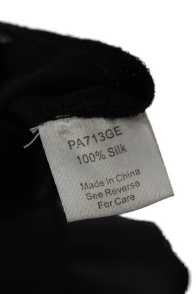 Parker Womens Silk Cut Out Detail Button Front Blouse Top Black Size XS
