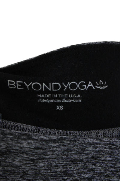 Beyond Yoga Womens Color Block High Rise Pull On Leggings Gray Black Size XS
