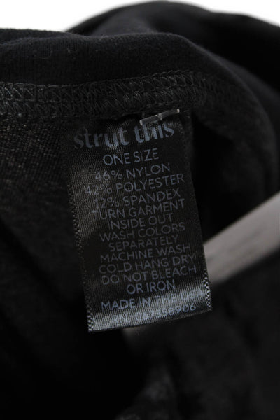 Strut This Womens Star Print High Rise Pants Leggings Dark Gray Size OS
