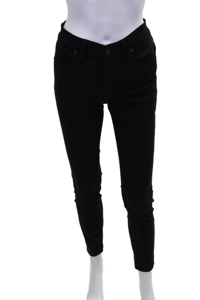 Madewell Womens Zipper Fly Mid Rise Skinny Ankle Jeans Black Denim Size 27