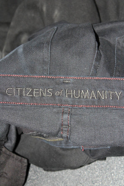 Citizens Of Humanity Womens Zipper Fly High Rise Skinny Jeans Black Denim Sz 28