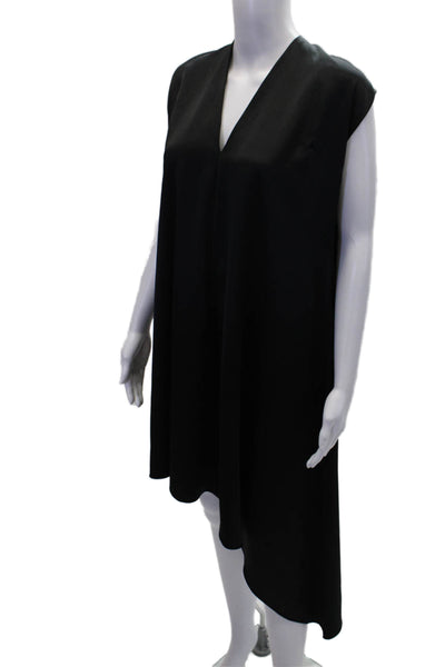 MSGM Womens Sleeveless Deep V Neck Asymmetricall A Line Dress Black Size EUR 44