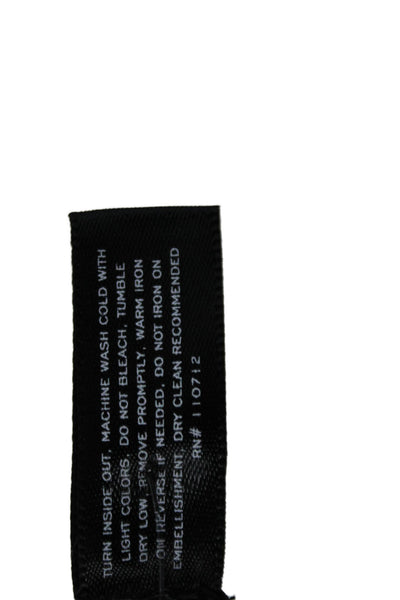 Aqua Womens Denim Button Down Puffy Sleeves Jacket White Cotton Size Small