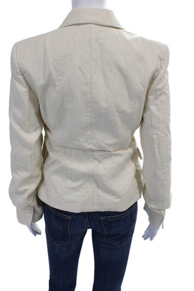 MNG Selection Womens Two Button Long Sleeve Lined Blazer Beige Size Medium