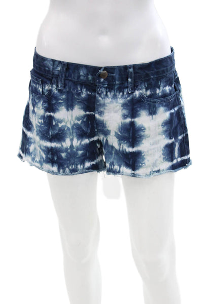 J Brand Womens Tie-Dye Cut Off Mid-Rise Zippered Denim Shorts Blue Size 28