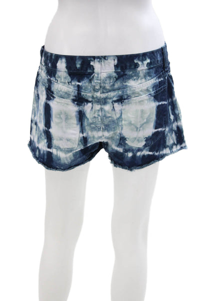 J Brand Womens Tie-Dye Cut Off Mid-Rise Zippered Denim Shorts Blue Size 28