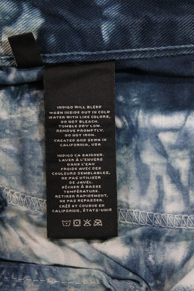 J Brand Womens Tie-Dye Cut Off Mid-Rise Zippered Denim Shorts Blue Size 28