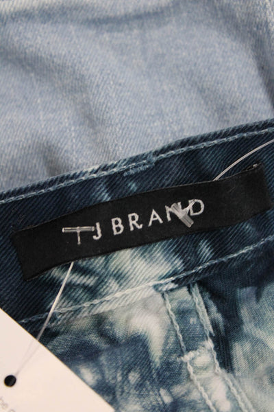 J Brand Womens Tie-Dye Cut Off Mid-Rise Zippered Denim Shorts Blue Size 28