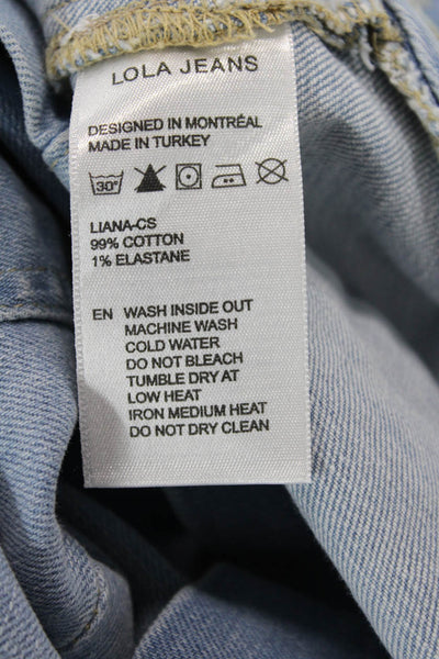 Lola Jeans Womens Cotton Sailor Mid-Rise Zippered Denim Shorts Blue Size 26