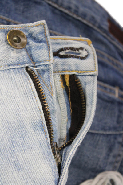 Rag & Bone Jean Womens Cotton Distressed Light Wash Denim Shorts Blue Size 25