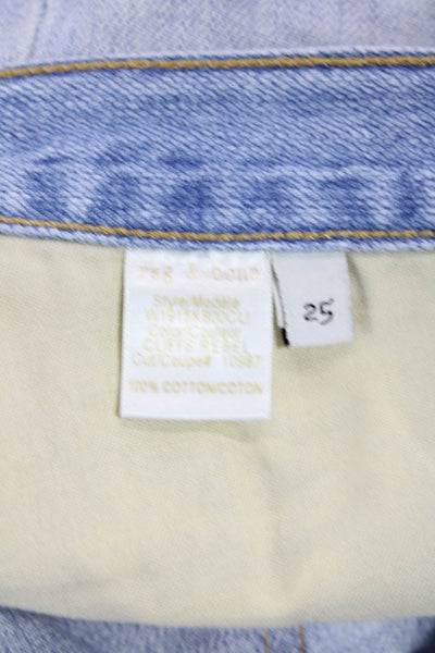 Rag & Bone Jean Womens Cotton Distressed Light Wash Denim Shorts Blue Size 25