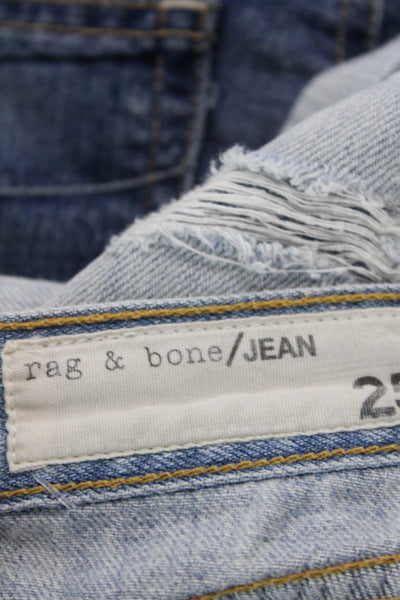 Rag & Bone Jean Womens Cotton Distressed Light Wash Denim Shorts Blue Size 25