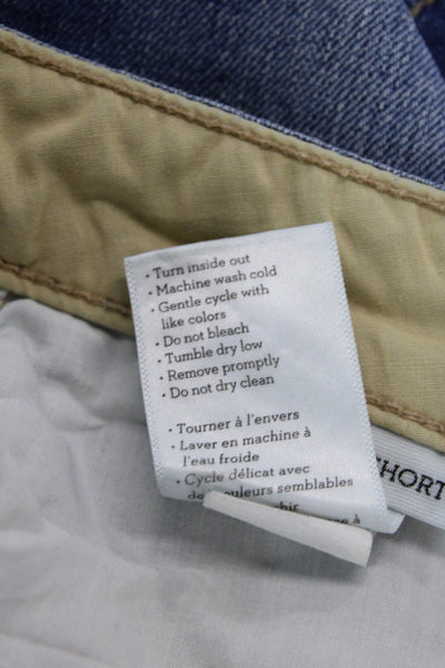 Paige Womens Cotton Jimmy Jimmy Zippered Low-Rise Denim Shorts Blue Size 27