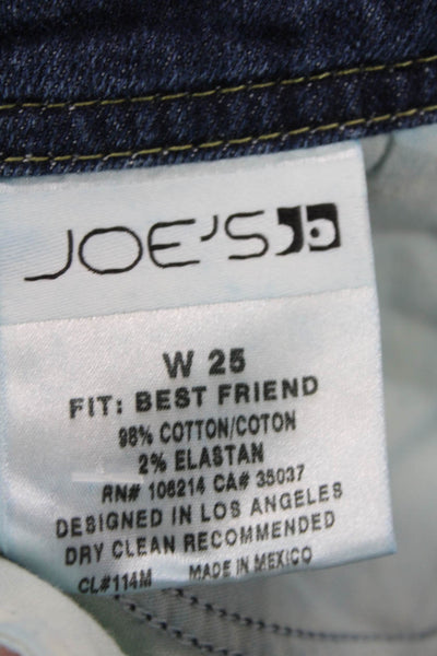 Joes Womens Cotton Dark Wash Zippered Best Friend Denim Shorts Blue Size 25
