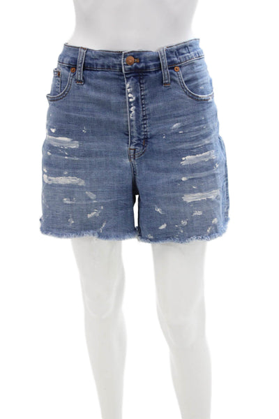 Madewell Womens Cotton High-Rise Medium Wash Denim Shorts Blue Size 32