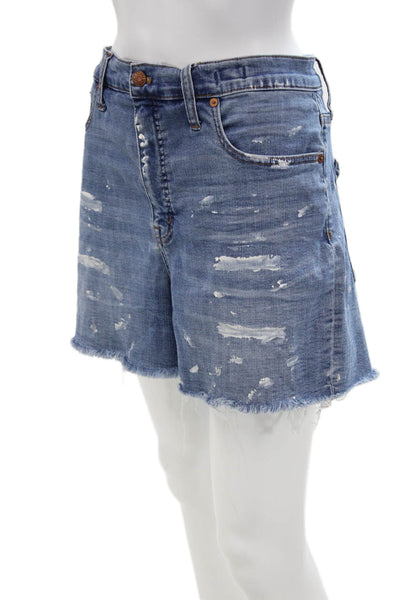 Madewell Womens Cotton High-Rise Medium Wash Denim Shorts Blue Size 32