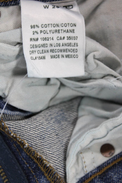 Joes Womens Cotton Distressed Zippered Low-Rise Denim Shorts Blue Size 26