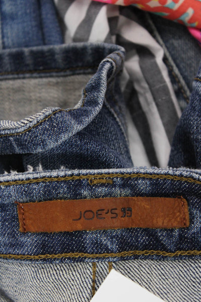 Joes Womens Cotton Distressed Zippered Low-Rise Denim Shorts Blue Size 26