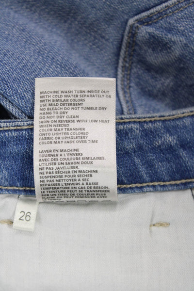 L'Agence Womens Cotton Zippered Medium Wash Bermuda Denim Shorts Blue Size 26