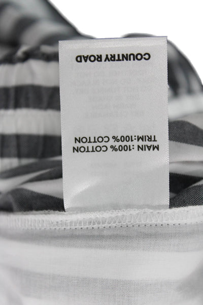 Country Road Womens Cotton Striped Print Stretch Casual Shorts Gray Size 12