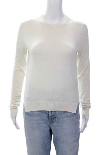 J Brand Womens Cotton Tight Kinit Basic Long Sleeve Sweater White Size XS