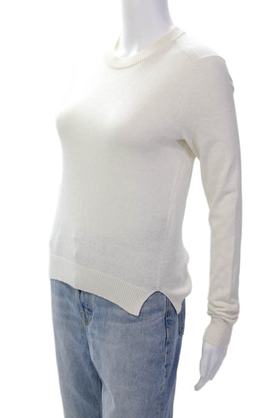 J Brand Womens Cotton Tight Kinit Basic Long Sleeve Sweater White Size XS