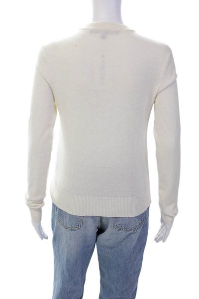 J Brand Womens Cotton Tight Kinit Basic Long Sleeve Sweater White Size XS