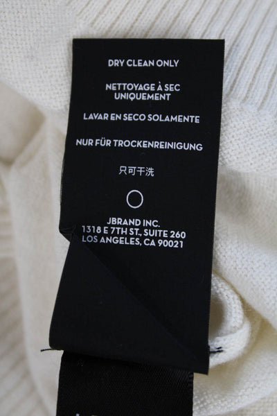 J Brand Womens Cotton Tight Kinit Basic Long Sleeve Sweater White Size XS