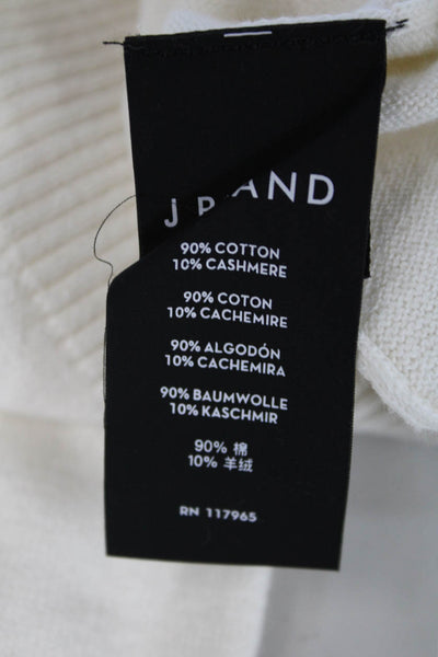 J Brand Womens Cotton Tight Kinit Basic Long Sleeve Sweater White Size XS